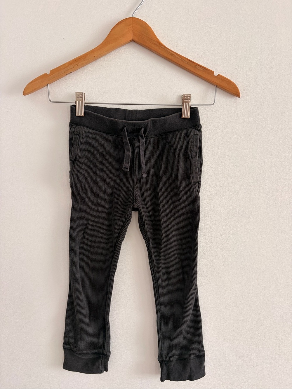 GAP Black Waffle-Knit Jogger Pants